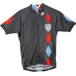 Phat Tire Bike Shop Cycling Shirt Womens Medium Black grey check Argyle Club Cut